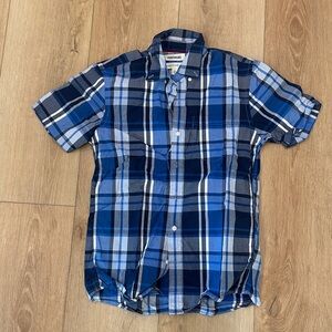 Goodthreads Men's Blue Plaid Button-Down Shirt